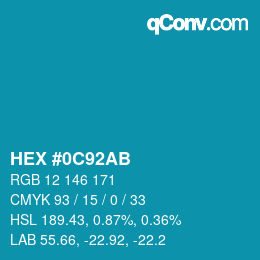 Color code: HEX #0C92AB | qconv.com