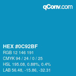 Color code: HEX #0C92BF | qconv.com