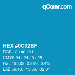 Color code: HEX #0C92BF | qconv.com