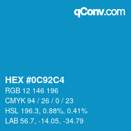 Color code: HEX #0C92C4 | qconv.com