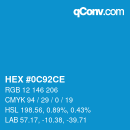 Color code: HEX #0C92CE | qconv.com