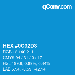 Color code: HEX #0C92D3 | qconv.com
