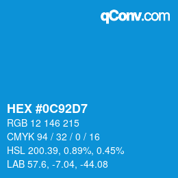 Color code: HEX #0C92D7 | qconv.com