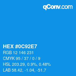 Color code: HEX #0C92E7 | qconv.com