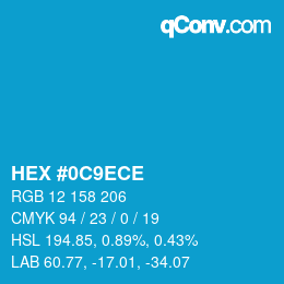 Color code: HEX #0C9ECE | qconv.com