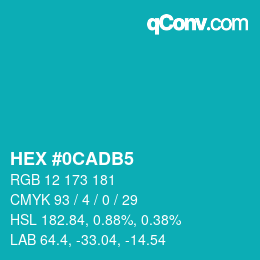 Color code: HEX #0CADB5 | qconv.com