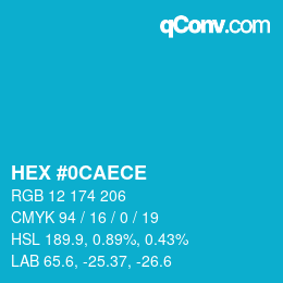 Farbcode: HEX #0CAECE | qconv.com