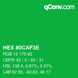 Color code: HEX #0CAF3E | qconv.com
