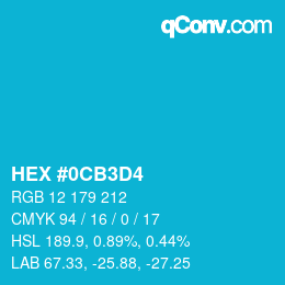 Color code: HEX #0CB3D4 | qconv.com