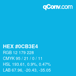 Color code: HEX #0CB3E4 | qconv.com