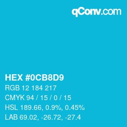 Color code: HEX #0CB8D9 | qconv.com