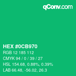 Color code: HEX #0CB970 | qconv.com