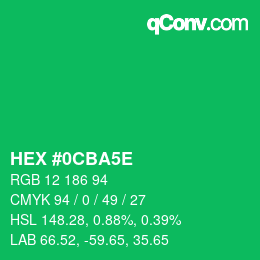 Código de color: HEX #0CBA5E | qconv.com