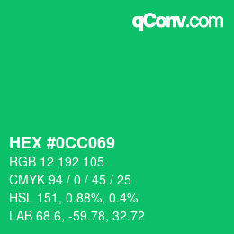 Color code: HEX #0CC069 | qconv.com