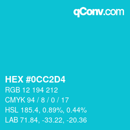 Color code: HEX #0CC2D4 | qconv.com