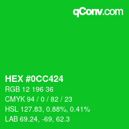 Color code: HEX #0CC424 | qconv.com