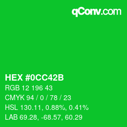 Color code: HEX #0CC42B | qconv.com