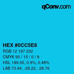 Color code: HEX #0CC5E8 | qconv.com