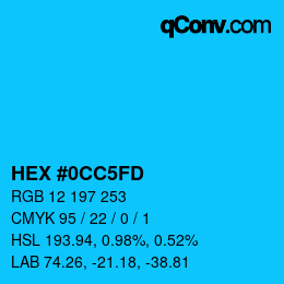 Color code: HEX #0CC5FD | qconv.com