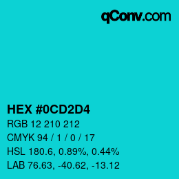 Color code: HEX #0CD2D4 | qconv.com