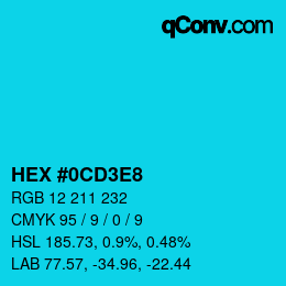 Color code: HEX #0CD3E8 | qconv.com