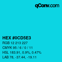 Color code: HEX #0CD5E3 | qconv.com