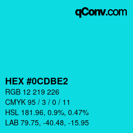 Color code: HEX #0CDBE2 | qconv.com