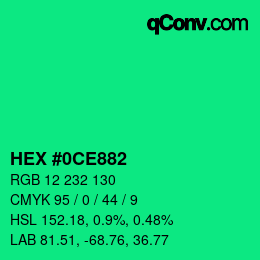 Color code: HEX #0CE882 | qconv.com