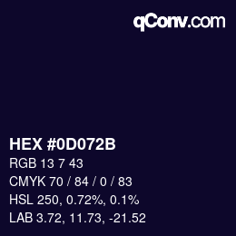 Color code: HEX #0D072B | qconv.com