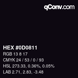 Color code: HEX #0D0811 | qconv.com