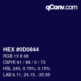 Color code: HEX #0D0844 | qconv.com