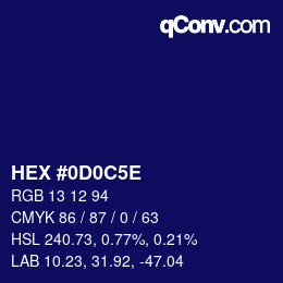 Código de color: HEX #0D0C5E | qconv.com