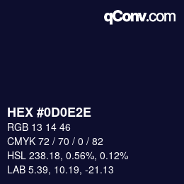 Color code: HEX #0D0E2E | qconv.com