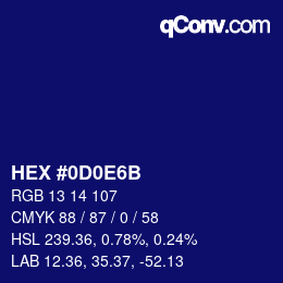 カラーコード: HEX #0D0E6B | qconv.com