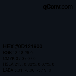 Color code: HEX #0D121900 | qconv.com