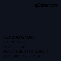 Color code: HEX #0D121D00 | qconv.com