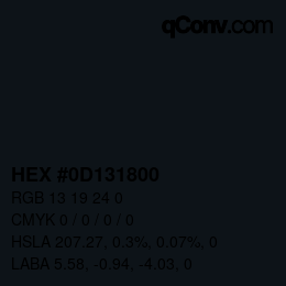 Color code: HEX #0D131800 | qconv.com