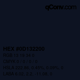 Color code: HEX #0D132200 | qconv.com