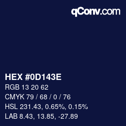 Farbcode: HEX #0D143E | qconv.com