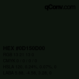 Color code: HEX #0D150D00 | qconv.com