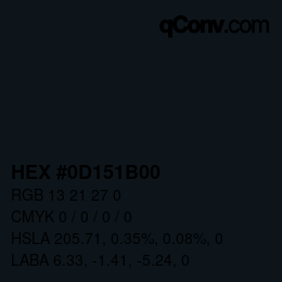 Código de color: HEX #0D151B00 | qconv.com