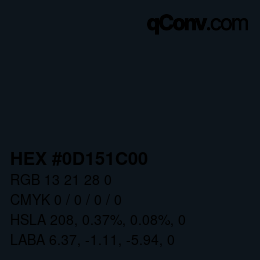 Color code: HEX #0D151C00 | qconv.com