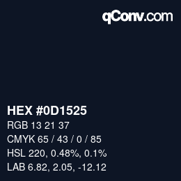 Color code: HEX #0D1525 | qconv.com