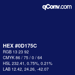Color code: HEX #0D175C | qconv.com