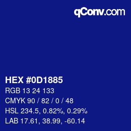 カラーコード: HEX #0D1885 | qconv.com