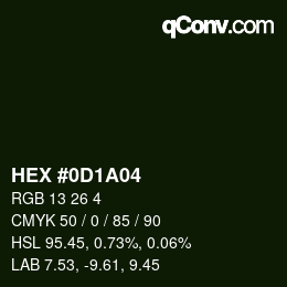 Farbcode: HEX #0D1A04 | qconv.com