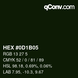 Color code: HEX #0D1B05 | qconv.com