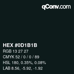 Color code: HEX #0D1B1B | qconv.com