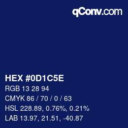 Color code: HEX #0D1C5E | qconv.com