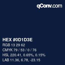Color code: HEX #0D1D3E | qconv.com